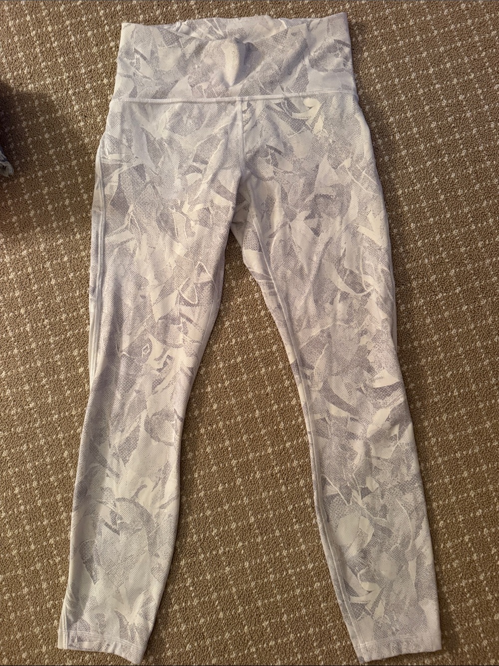 lululemon athletica Girls' Pale Gray Marble Print Leggings